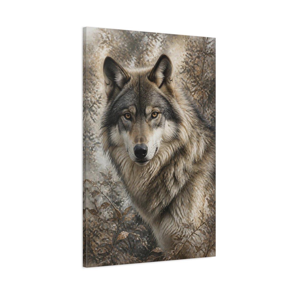 Animals Wolf Brown And Grey Canvas Print – Living Room, Above Sofa - YesArtYes