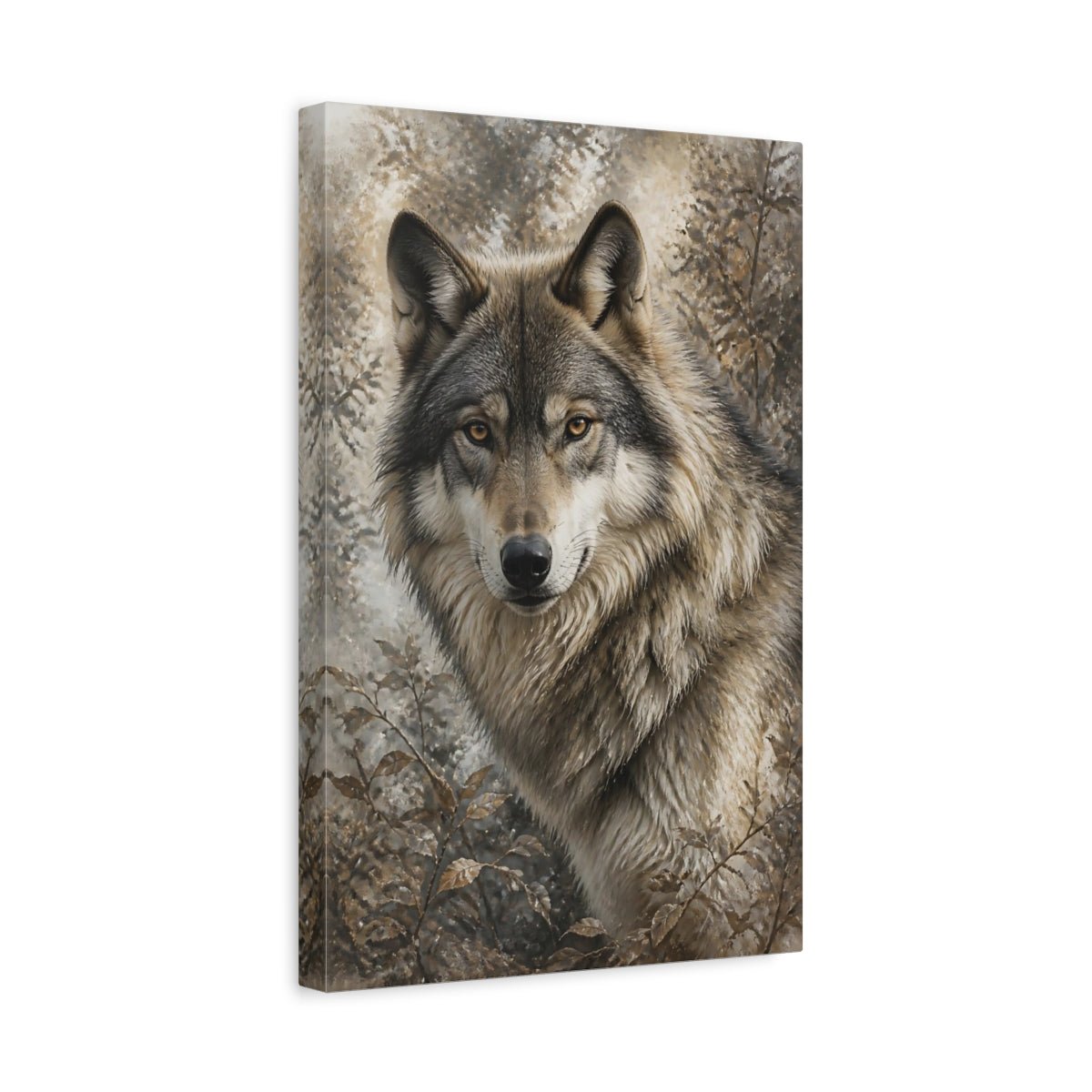 Animals Wolf Brown And Grey Canvas Print – Living Room, Above Sofa - YesArtYes