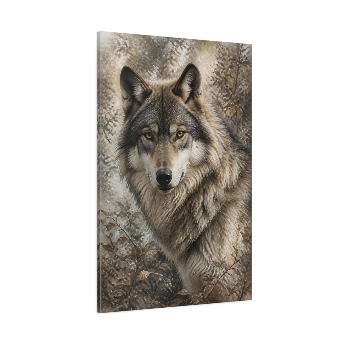 Animals Wolf Brown And Grey Canvas Print – Living Room, Above Sofa - YesArtYes