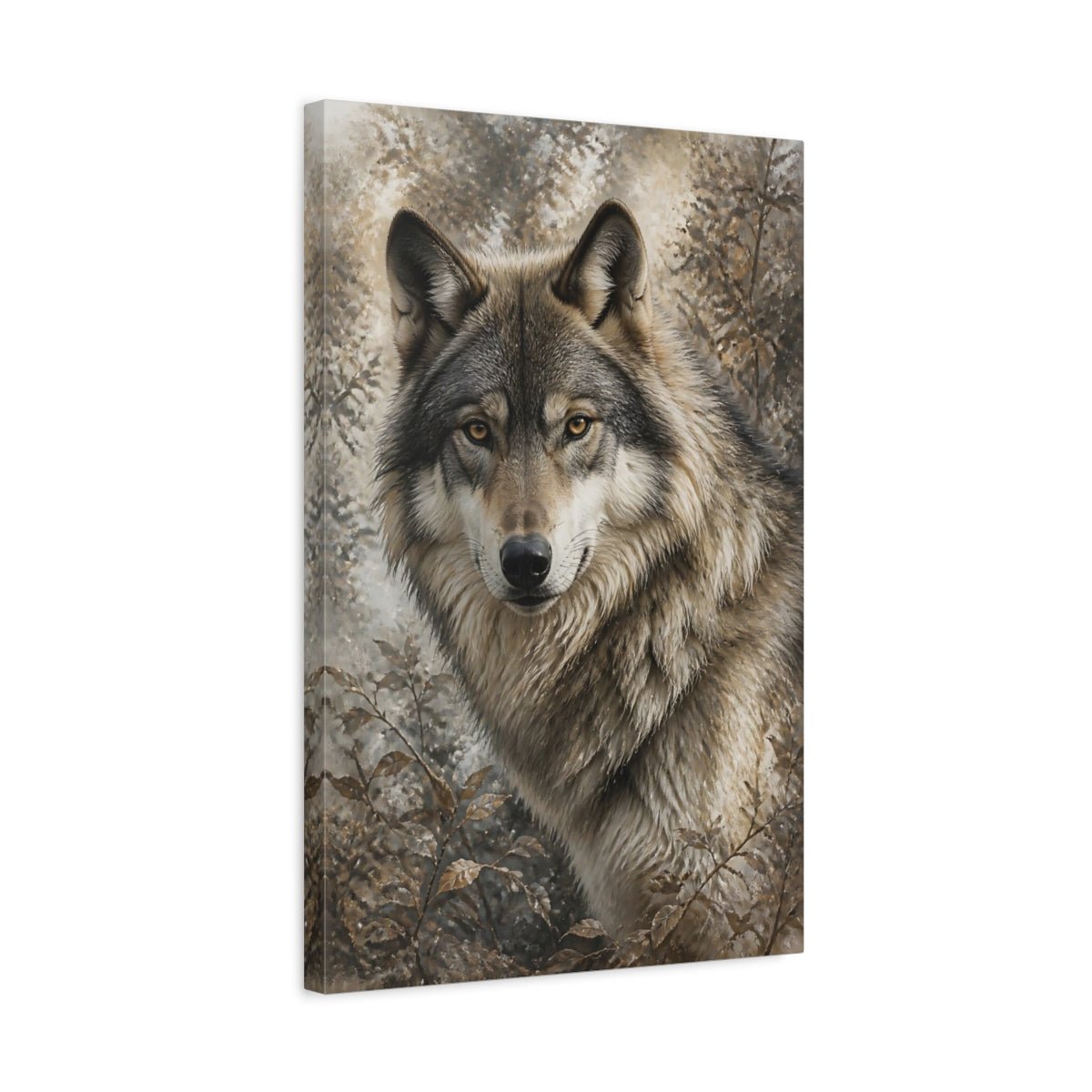 Animals Wolf Brown And Grey Canvas Print – Living Room, Above Sofa - YesArtYes