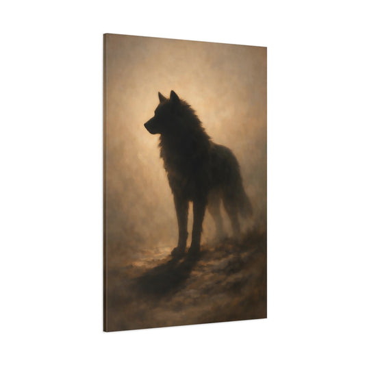 Main Mockup. Animals Wolf Brown Wolf shown as stretched canvas wall art