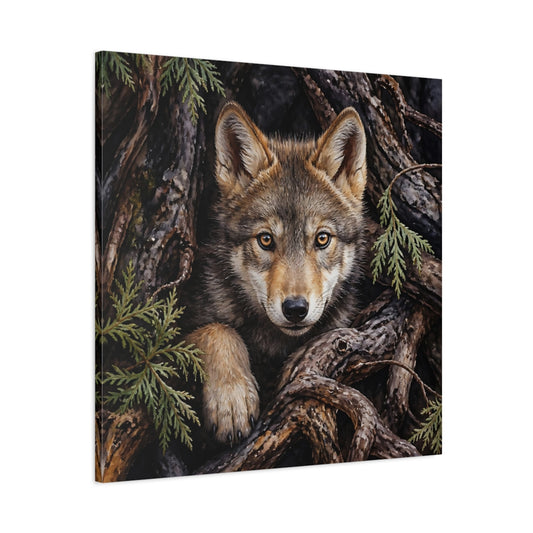 Main Mockup. Animals Wolf Brown Wolf shown as canvas print