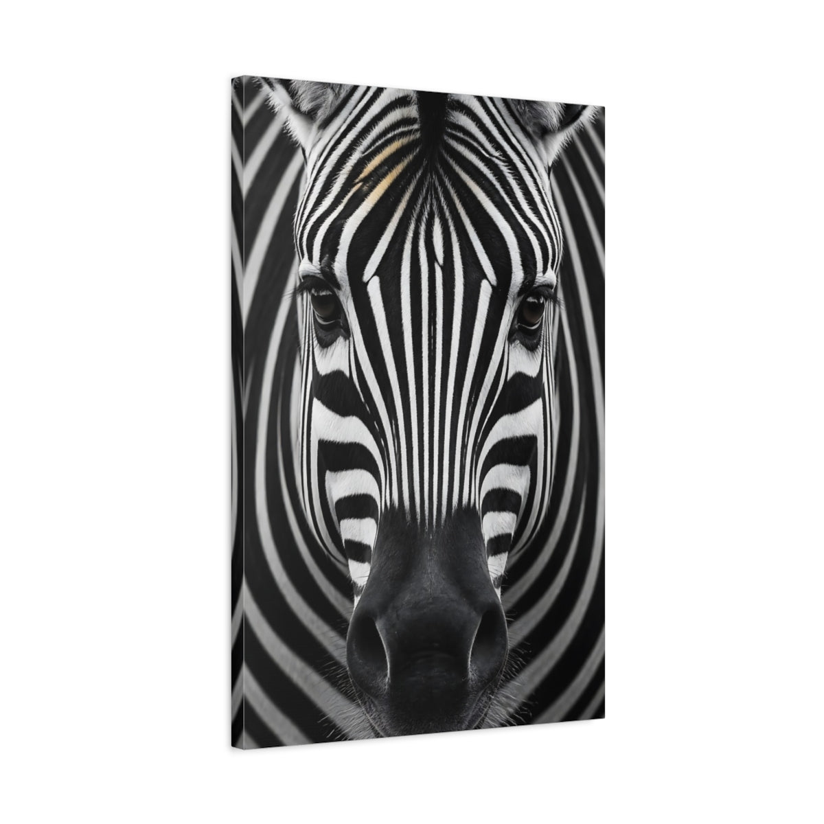 Side Mockup 2. Animals Zebra Wildlife Portrait shown as canvas print