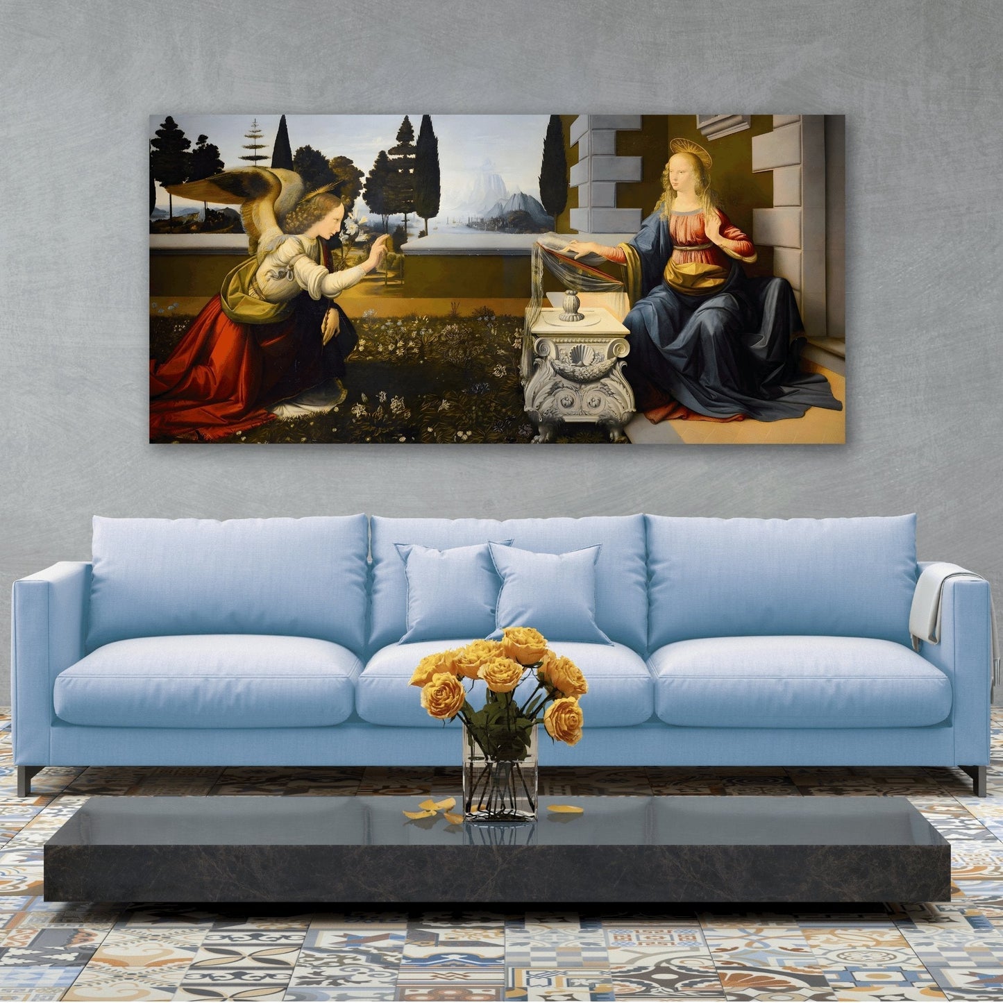 Annunciation Canvas Print - Classic Renaissance da Vinci Wall Art Prints