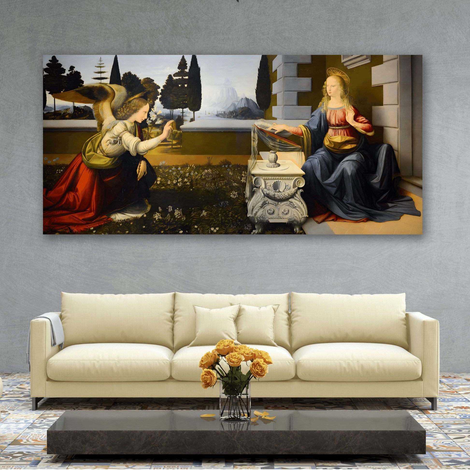 Annunciation Canvas Print - Classic Renaissance da Vinci Wall Art Prints