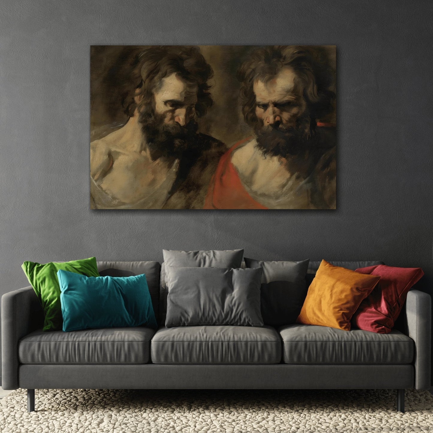 Anthony van Dyck Two Studies of a Bearded Man - Canvas Print