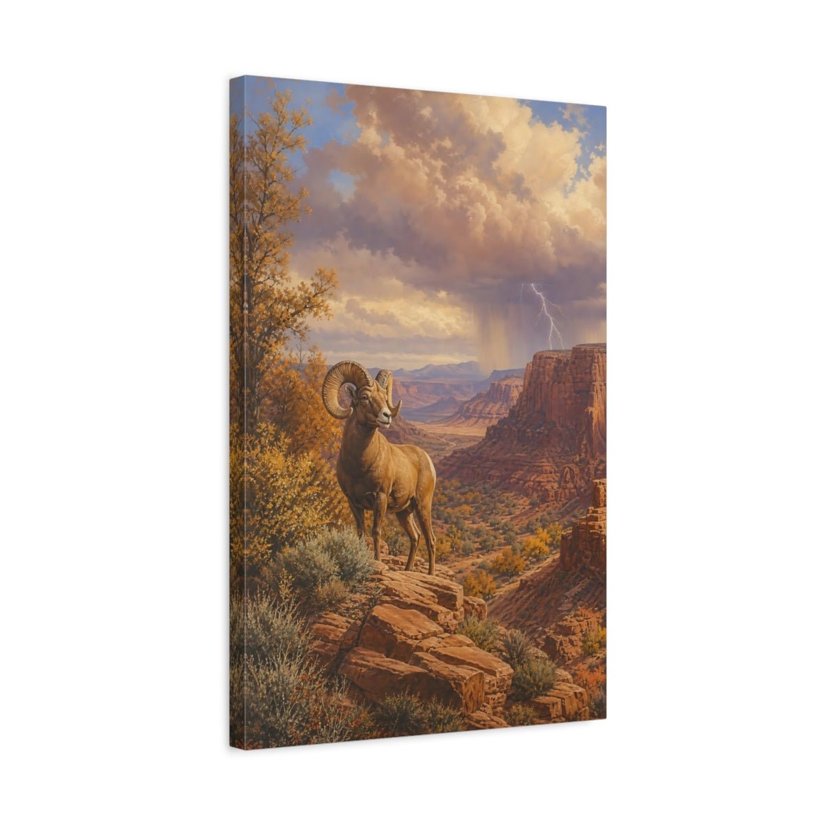 Antique Natural History Scene Painting Desert Canvas Wall Art Print – Realistic Living Room, Large - YesArtYes
