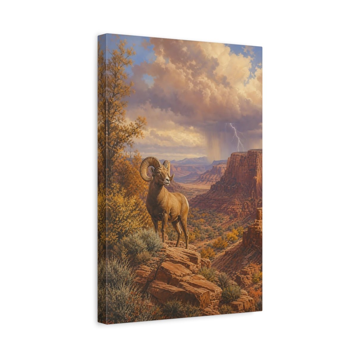 Antique Natural History Scene Painting Desert Canvas Wall Art Print – Realistic Living Room, Large - YesArtYes