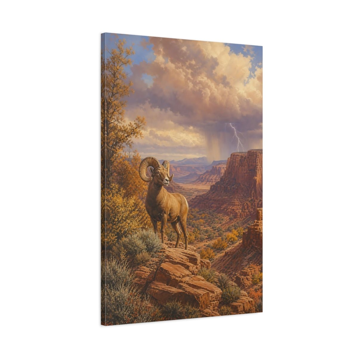Antique Natural History Scene Painting Desert Canvas Wall Art Print – Realistic Living Room, Large - YesArtYes