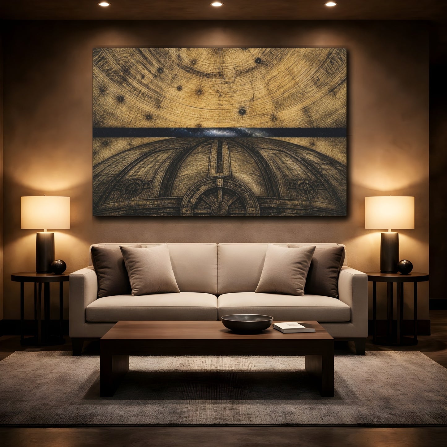 Mockup 2. Antique Observatory Dome shown as canvas print