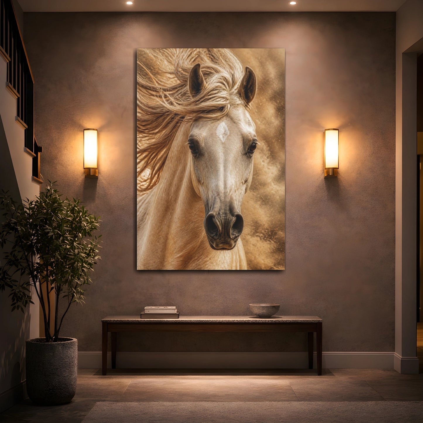 Mockup 2. Arabian Horse Desert Animals shown as canvas print