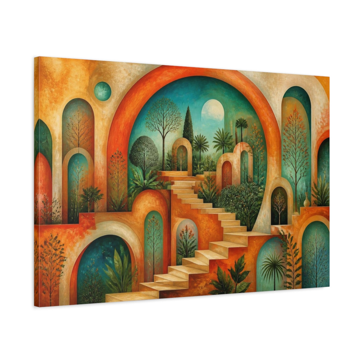 Main Mockup. Arched Garden Illusion shown as canvas print