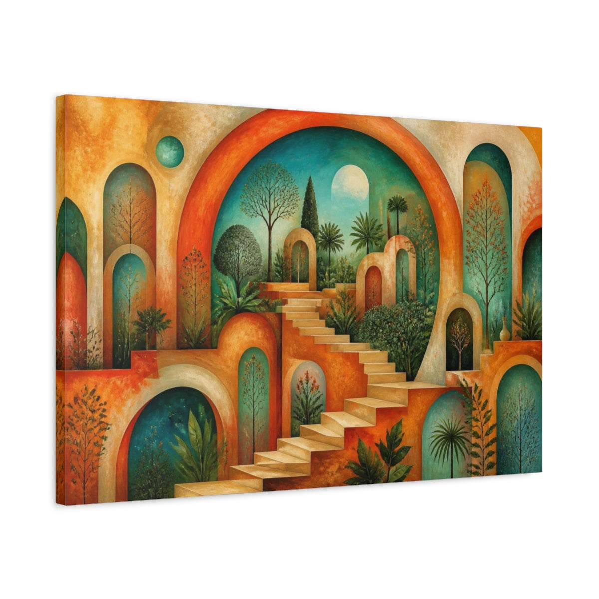 Side Mockup 2. Arched Garden Illusion shown as canvas print