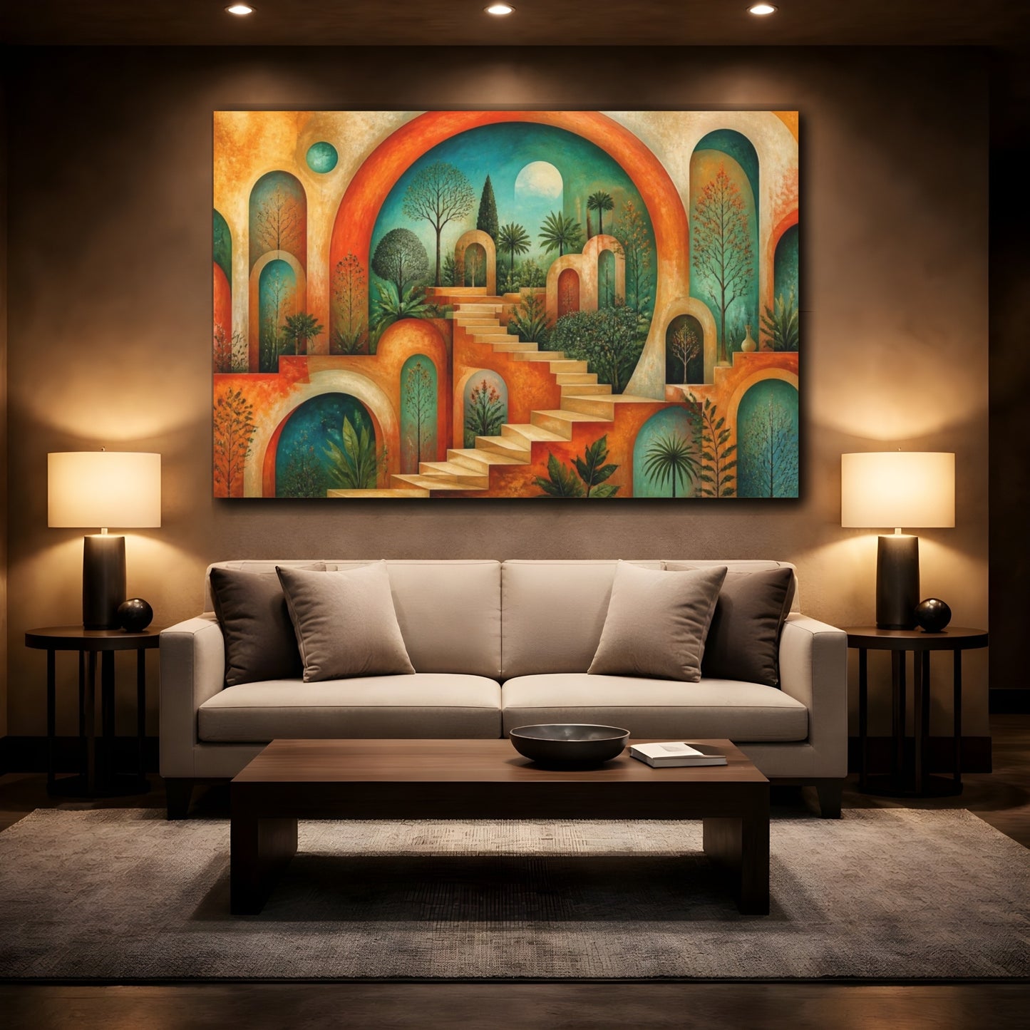 Mockup 2. Arched Garden Illusion shown as canvas print