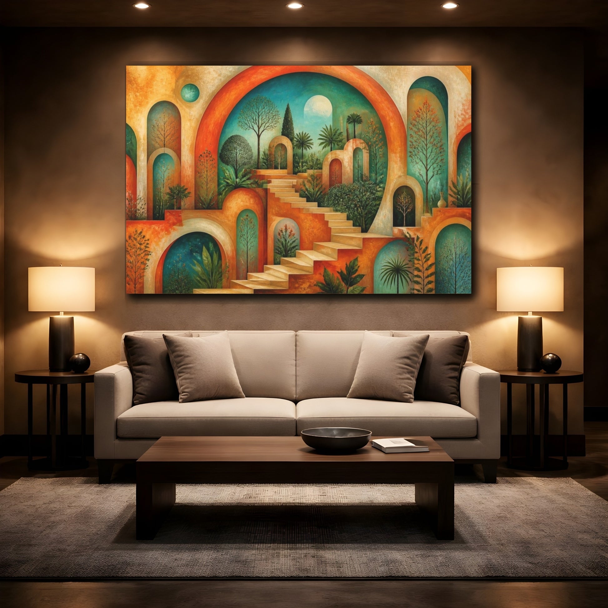 Mockup 2. Arched Garden Illusion shown as canvas print