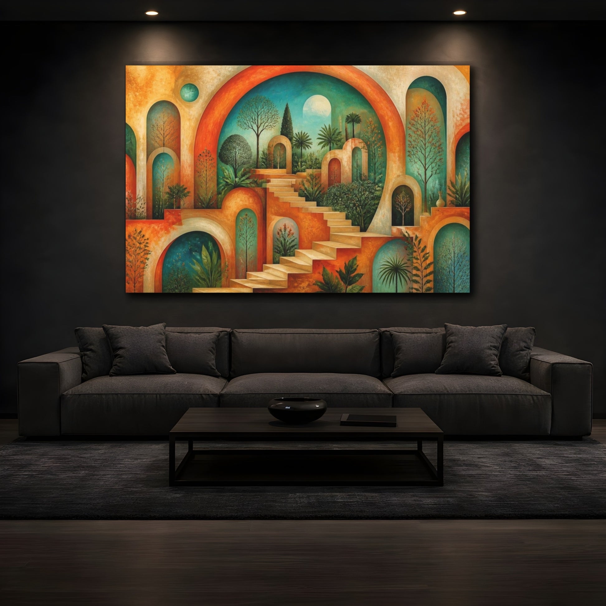 Mockup 3. Arched Garden Illusion shown as canvas print
