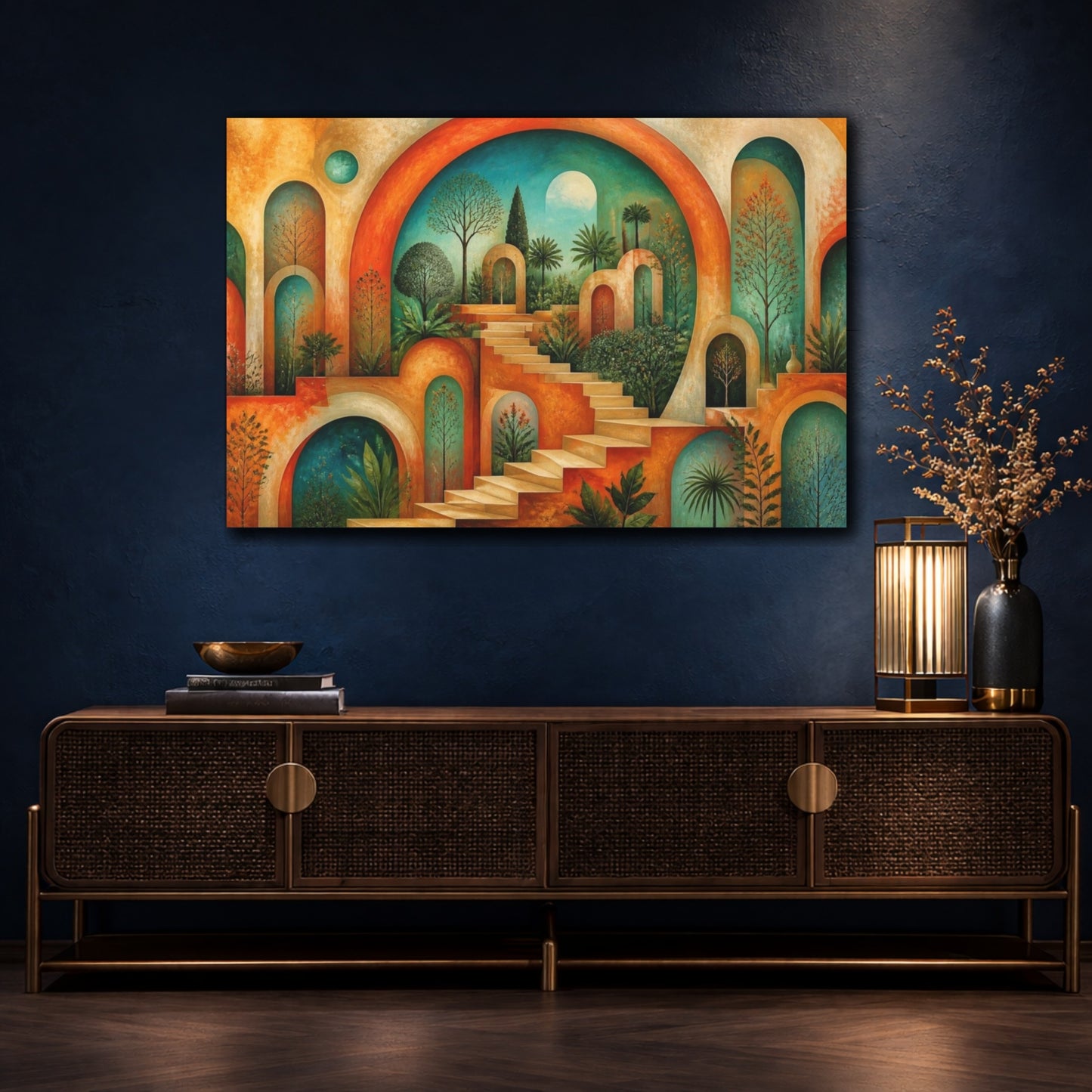 Mockup 4. Arched Garden Illusion shown as canvas print