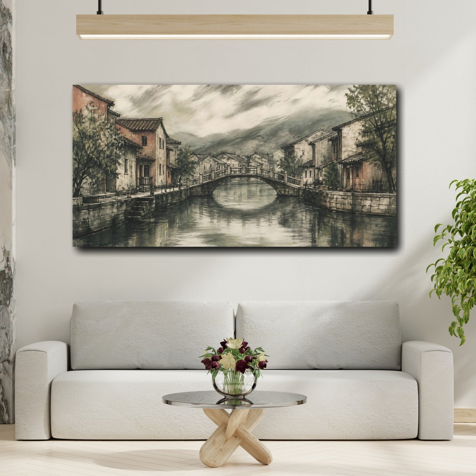 Mockup 2. Arched Stone Bridge shown as canvas print