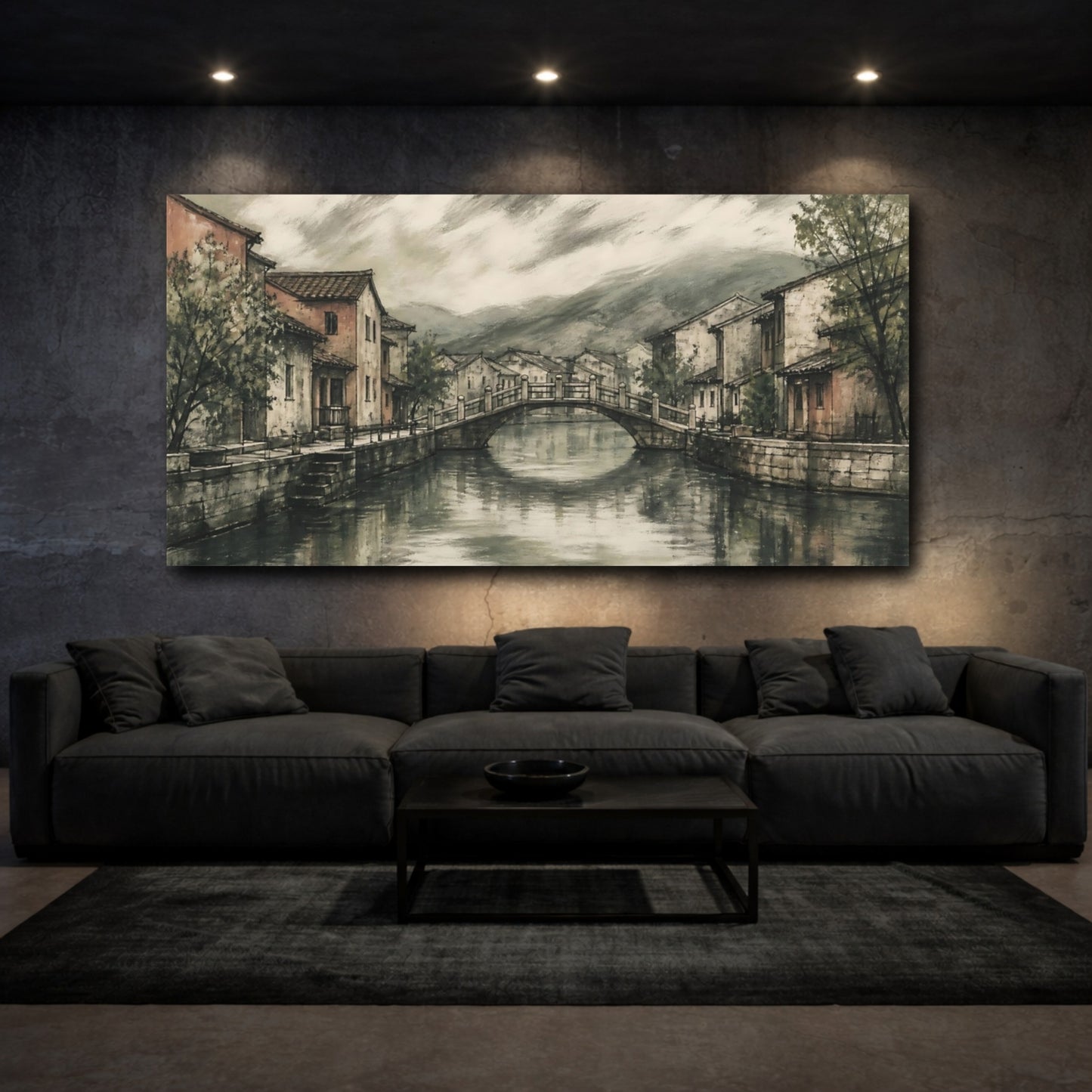 Mockup 3. Arched Stone Bridge shown as canvas print
