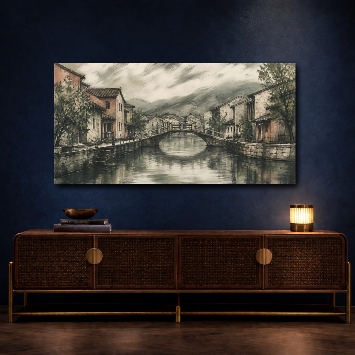Mockup 4. Arched Stone Bridge shown as canvas print