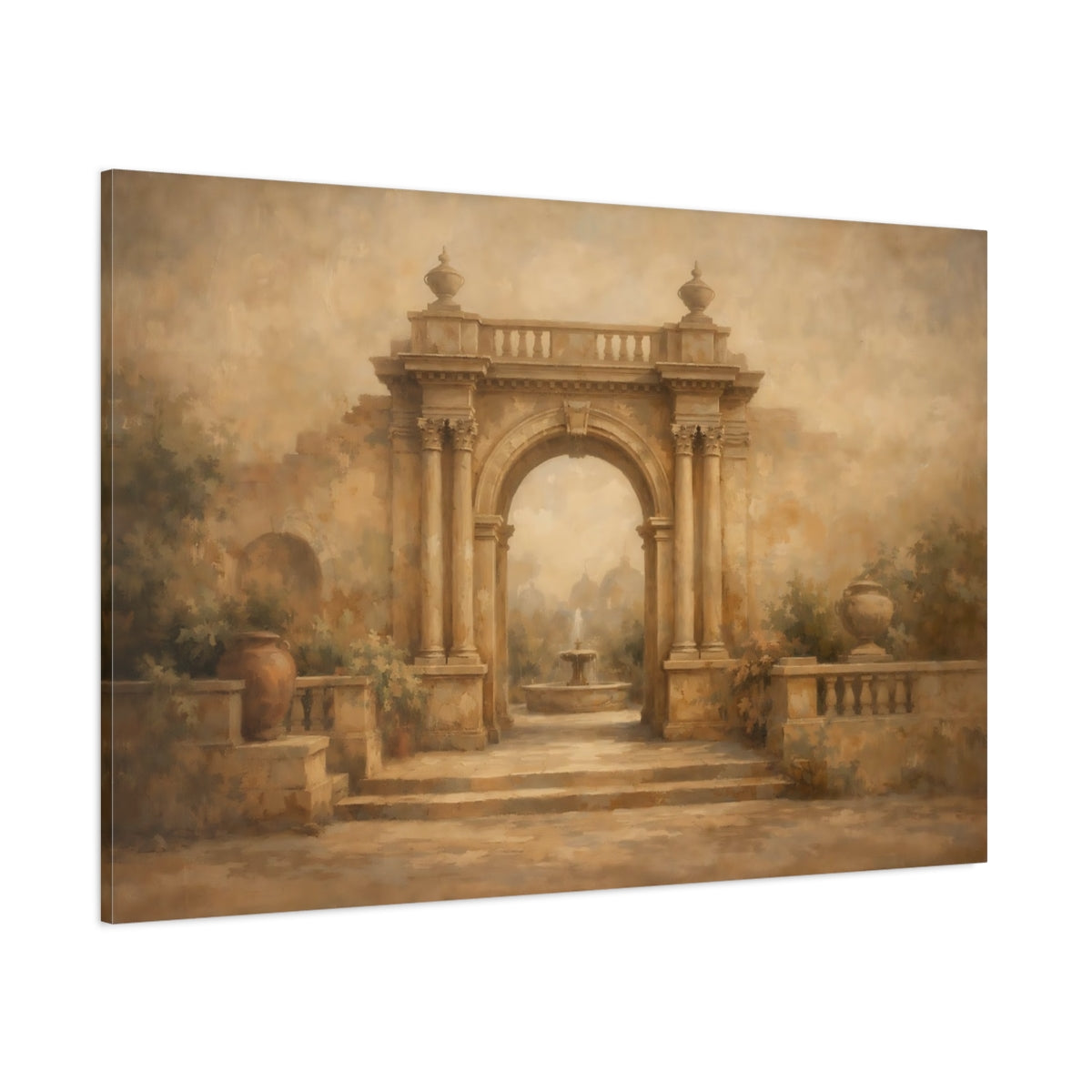 Main Mockup. Architectural Faded Wall Pigment Texture shown as stretched canvas wall art