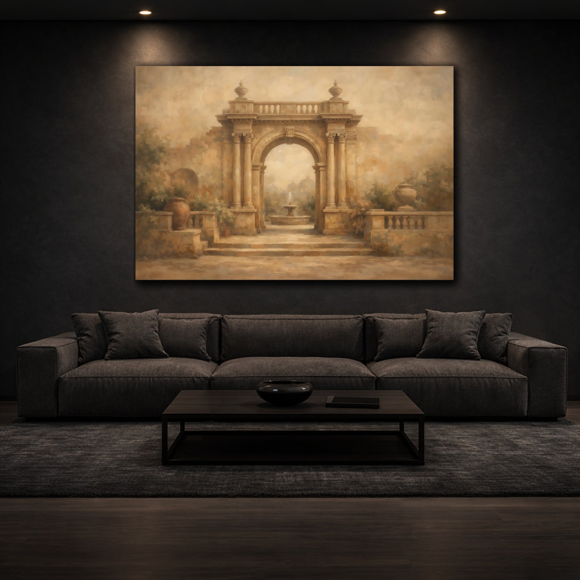 Mockup 2. Architectural Faded Wall Pigment Texture shown as stretched canvas wall art