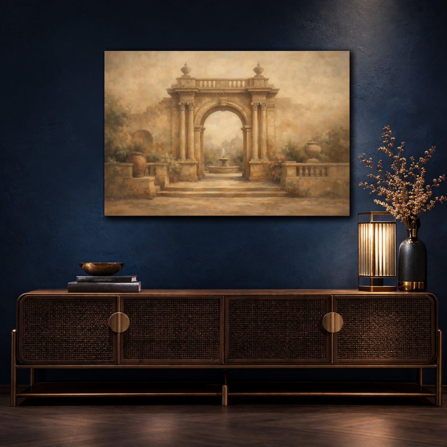 Mockup 4. Architectural Faded Wall Pigment Texture shown as stretched canvas wall art