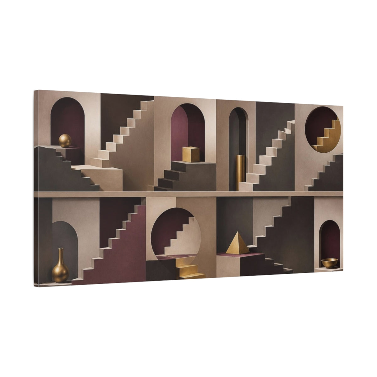 Main Mockup. Architectural Stairs Illusion shown as canvas print
