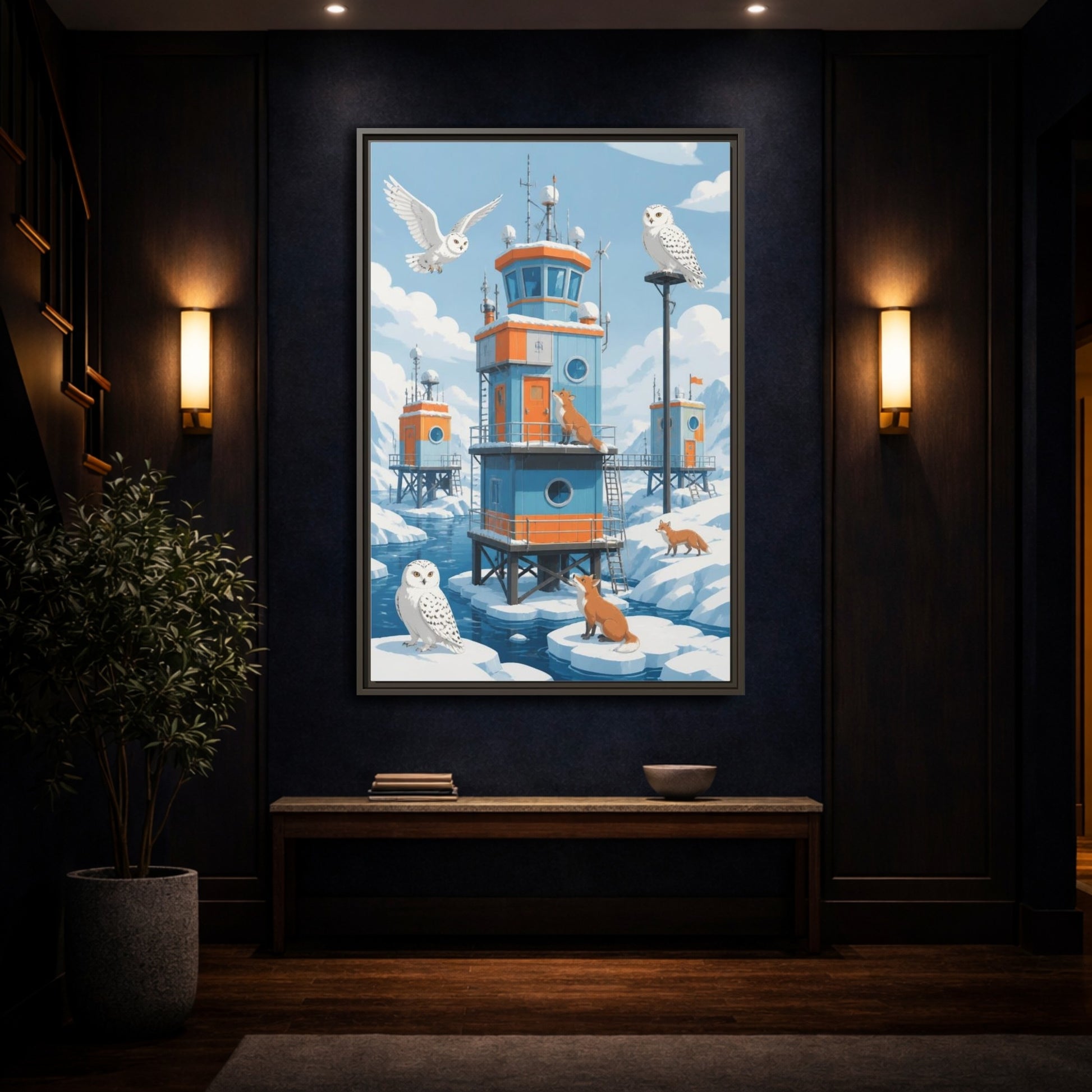 Mockup 4. Arctic Hut Kids Room shown as framed canvas print