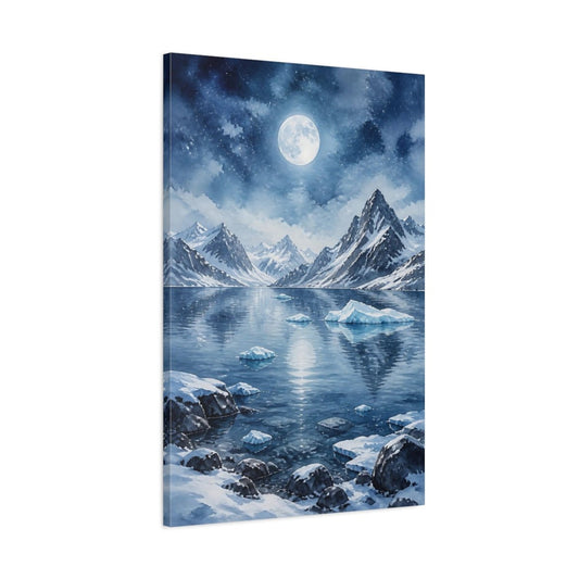 Arctic Watercolor With Icy Muted Blues Canvas Wall Art Print – Living Room Decor, Above Sofa - YesArtYes