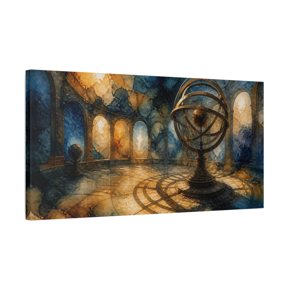 Side Mockup 1. Armillary Sphere Observatory shown as canvas print