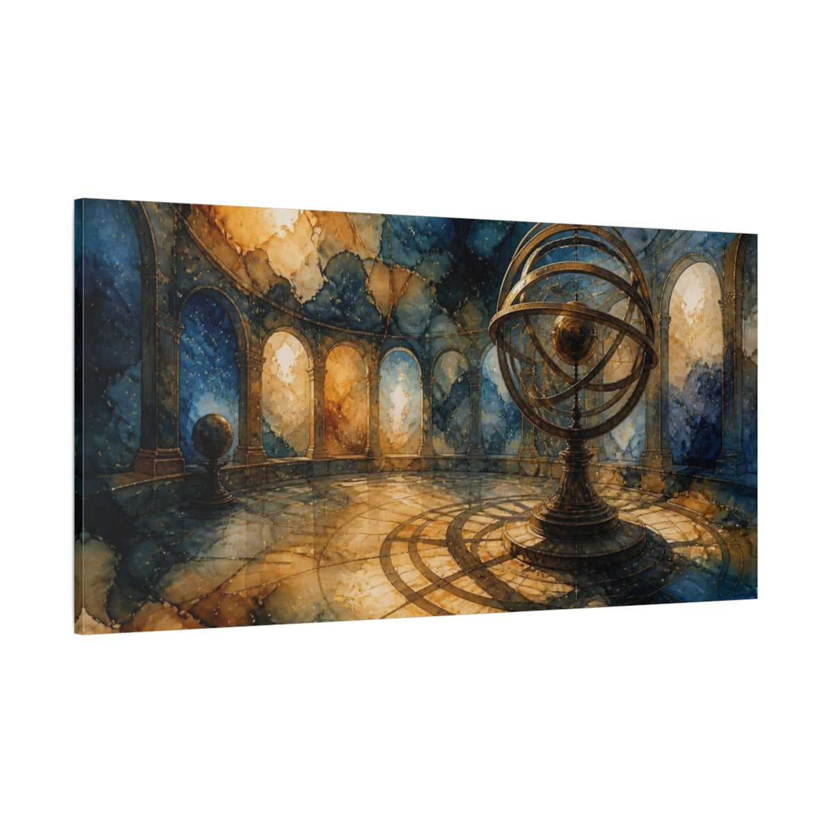 Side Mockup 2. Armillary Sphere Observatory shown as canvas print