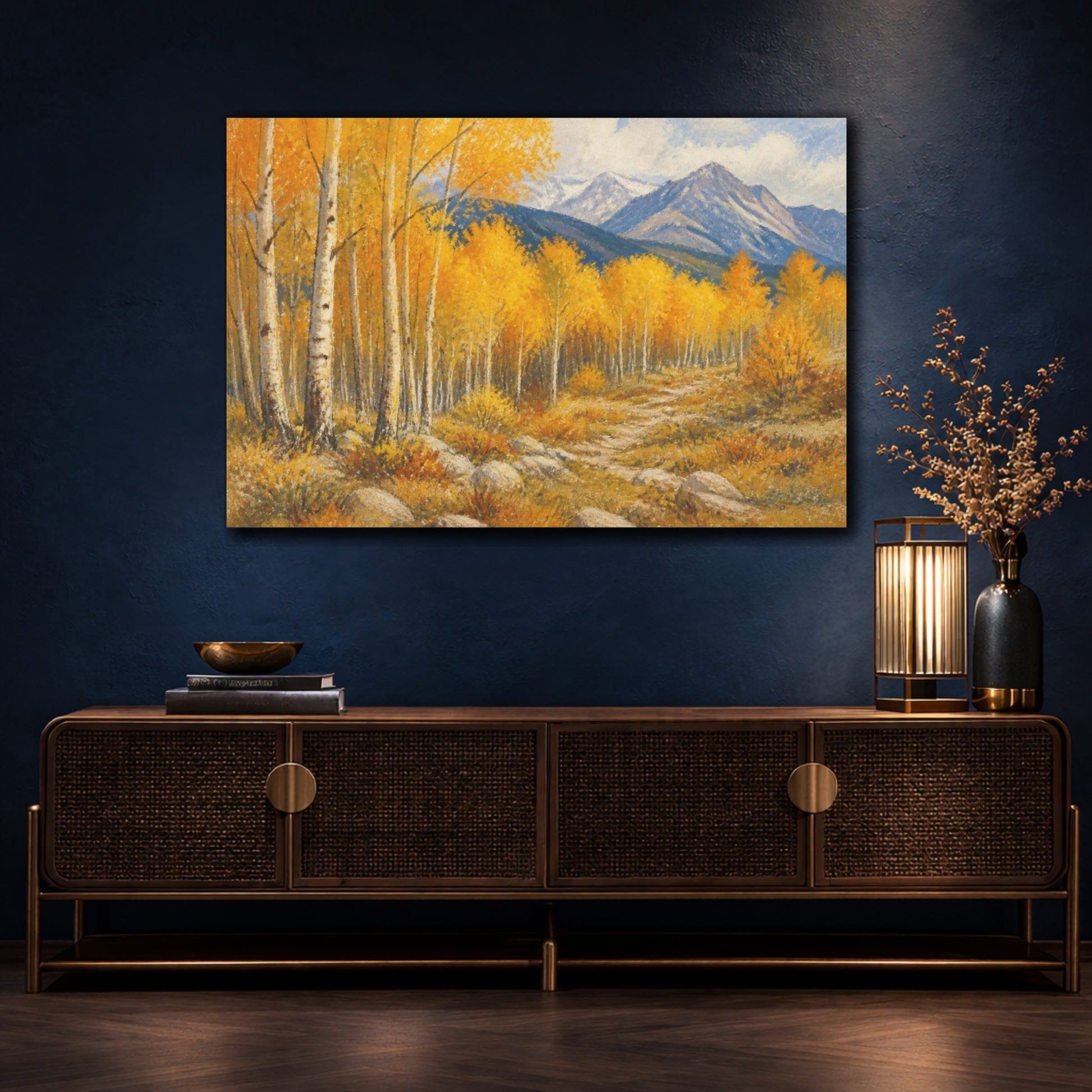 Mockup 4. Aspen Grove In Autumn shown as canvas print