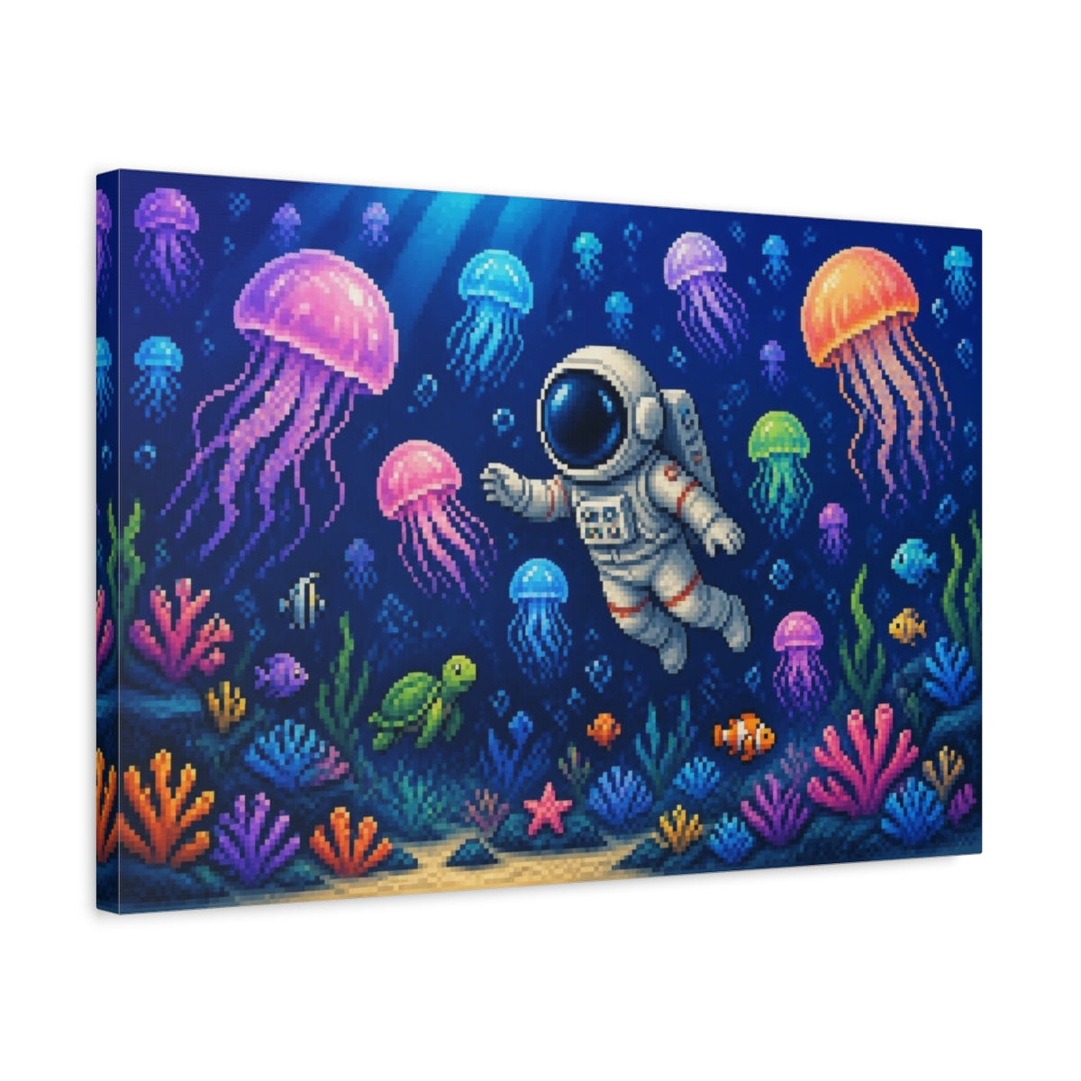 Side Mockup 3. Astronaut Kids Room Adventure shown as canvas print