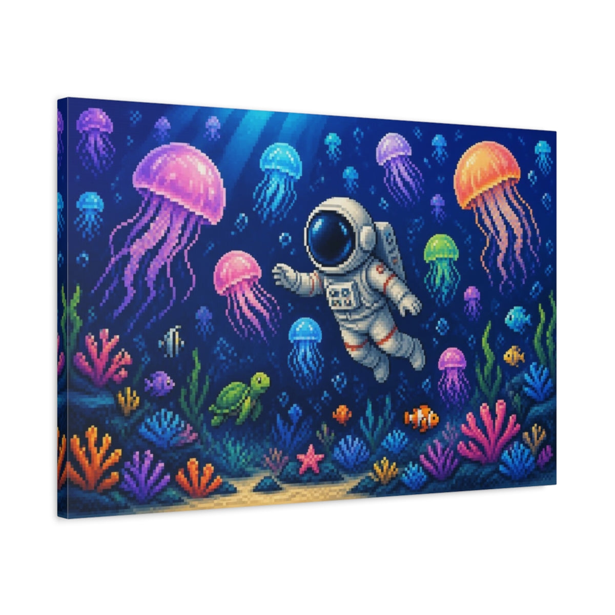 Side Mockup 2. Astronaut Kids Room Adventure shown as canvas print