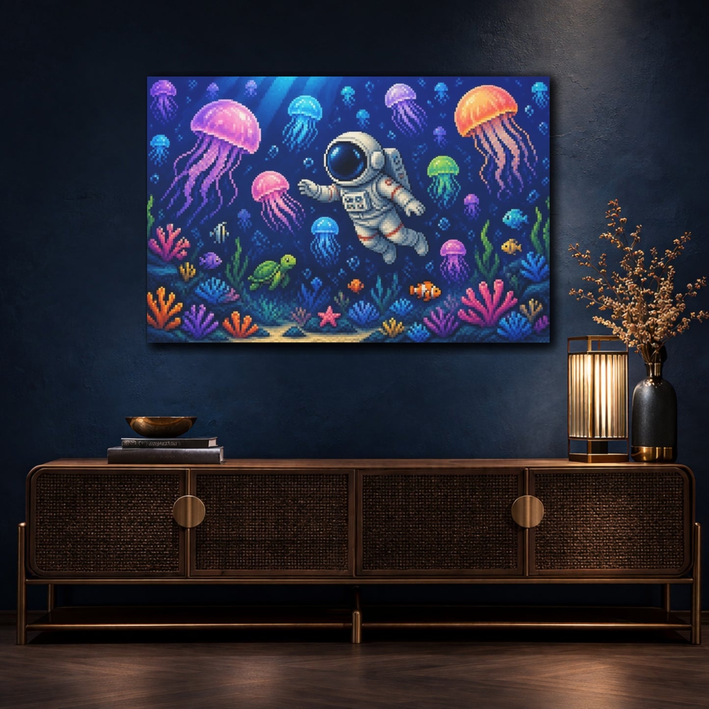 Mockup 4. Astronaut Kids Room Adventure shown as canvas print