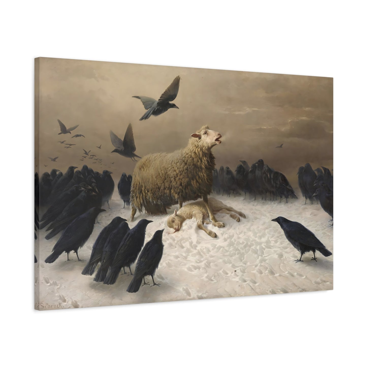 August Friedrich Albrecht Schenck Anguish - Animal Canvas Wall Art Print