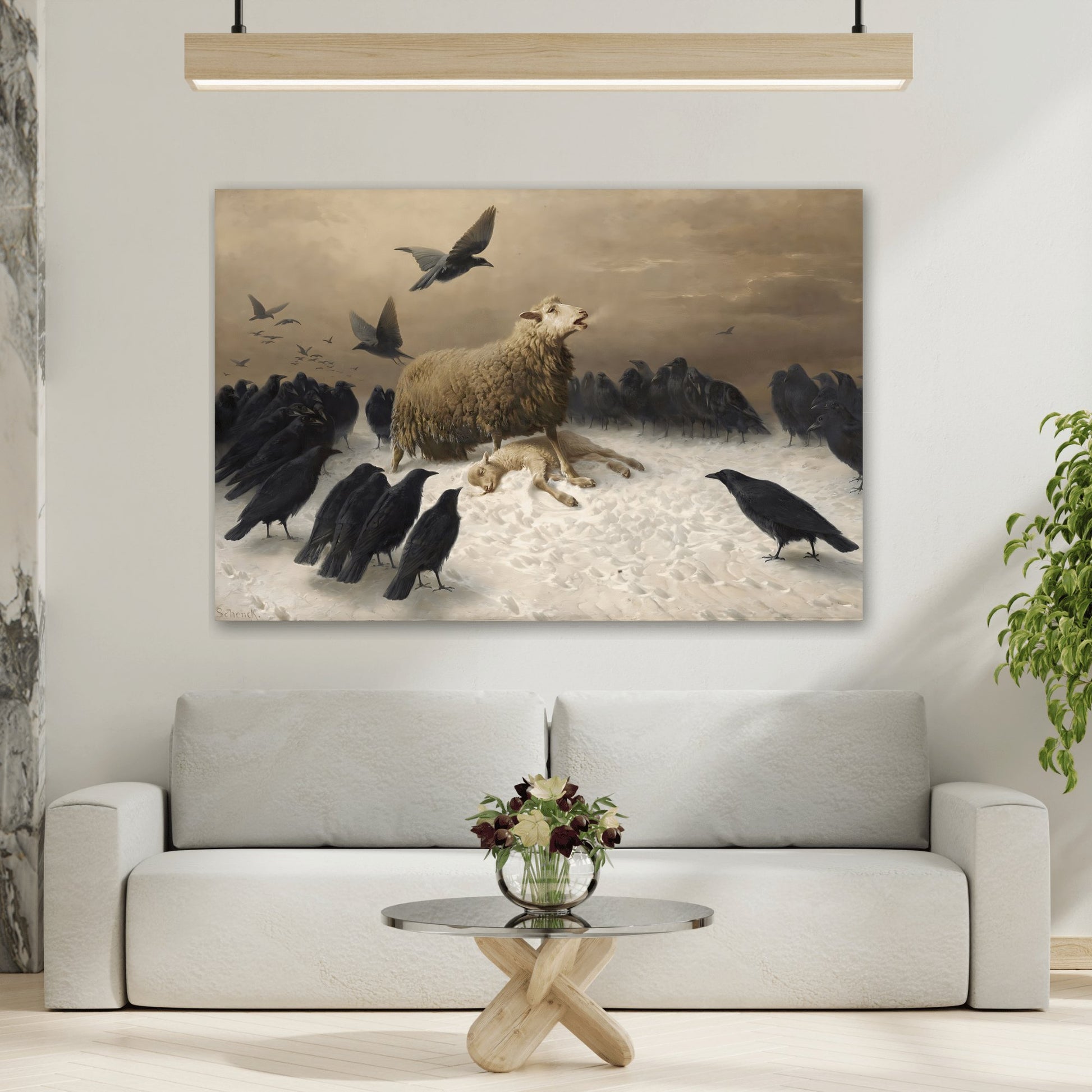 August Friedrich Albrecht Schenck Anguish - Animal Canvas Wall Art Print