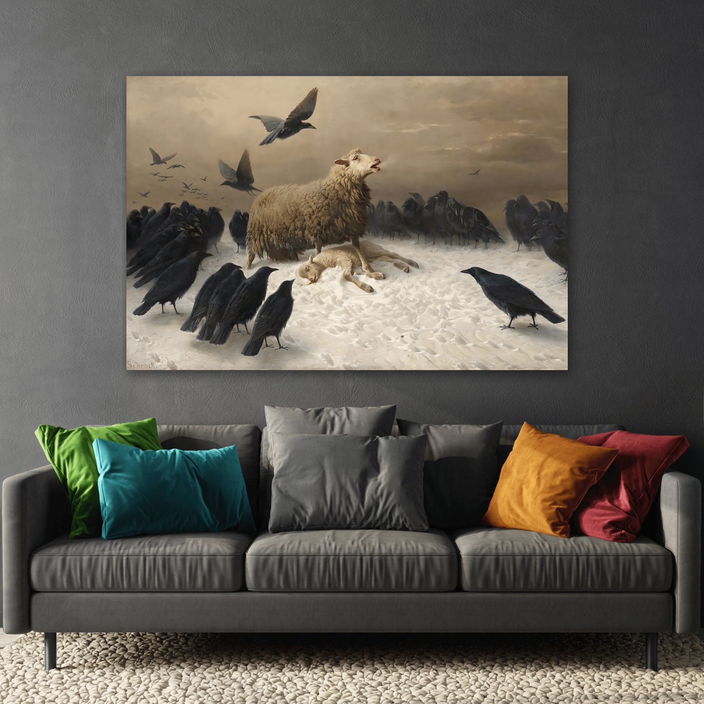 August Friedrich Albrecht Schenck Anguish - Animal Canvas Wall Art Print