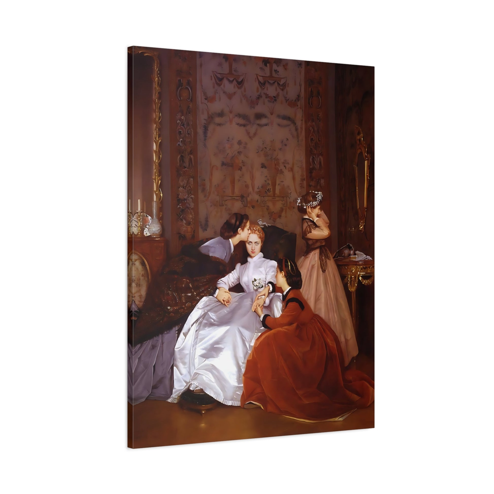 Auguste Toulmouche Reluctant Bride Canvas Love Story Print - Bedroom Wall Art Victorian era