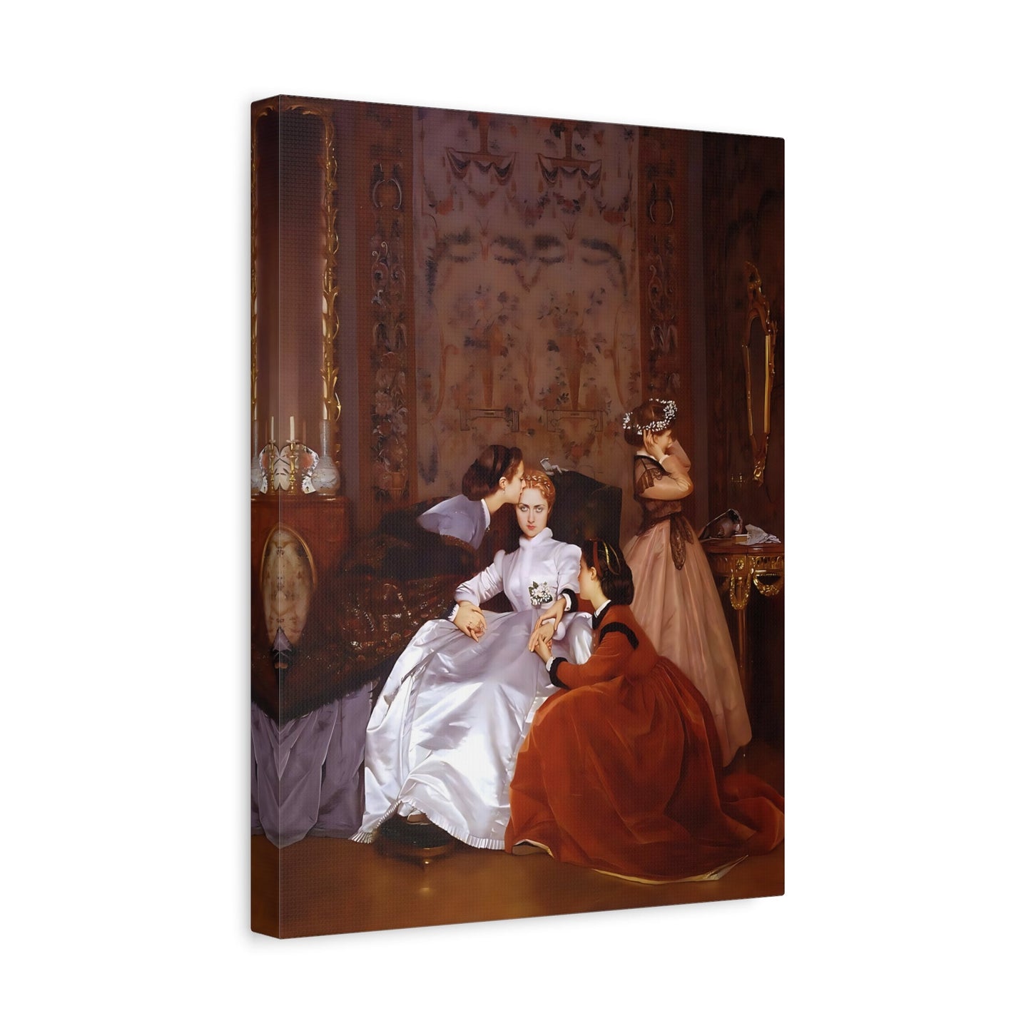 Auguste Toulmouche Reluctant Bride Canvas Love Story Print - Bedroom Wall Art Victorian era