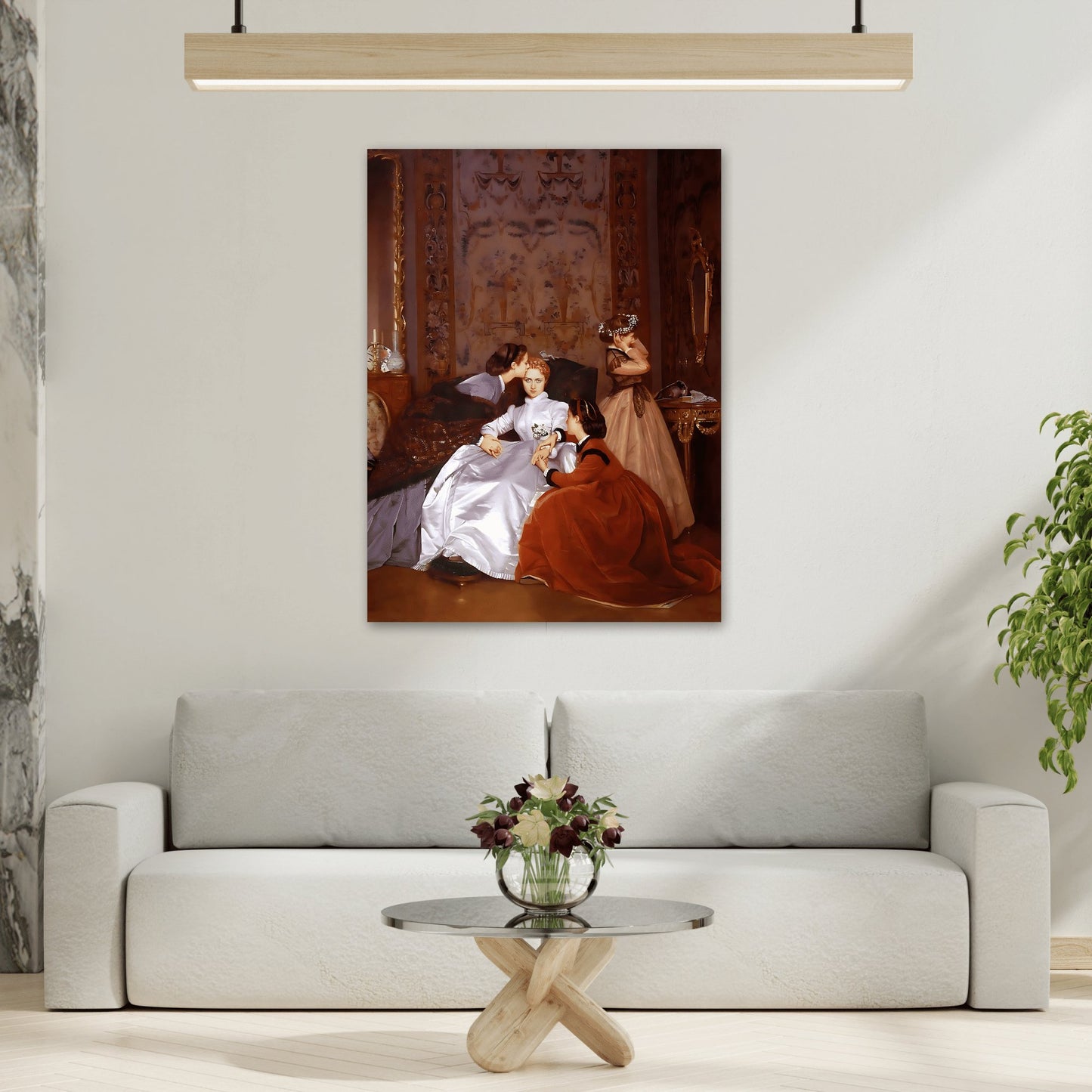 Auguste Toulmouche Reluctant Bride Canvas Love Story Print - Bedroom Wall Art Victorian era