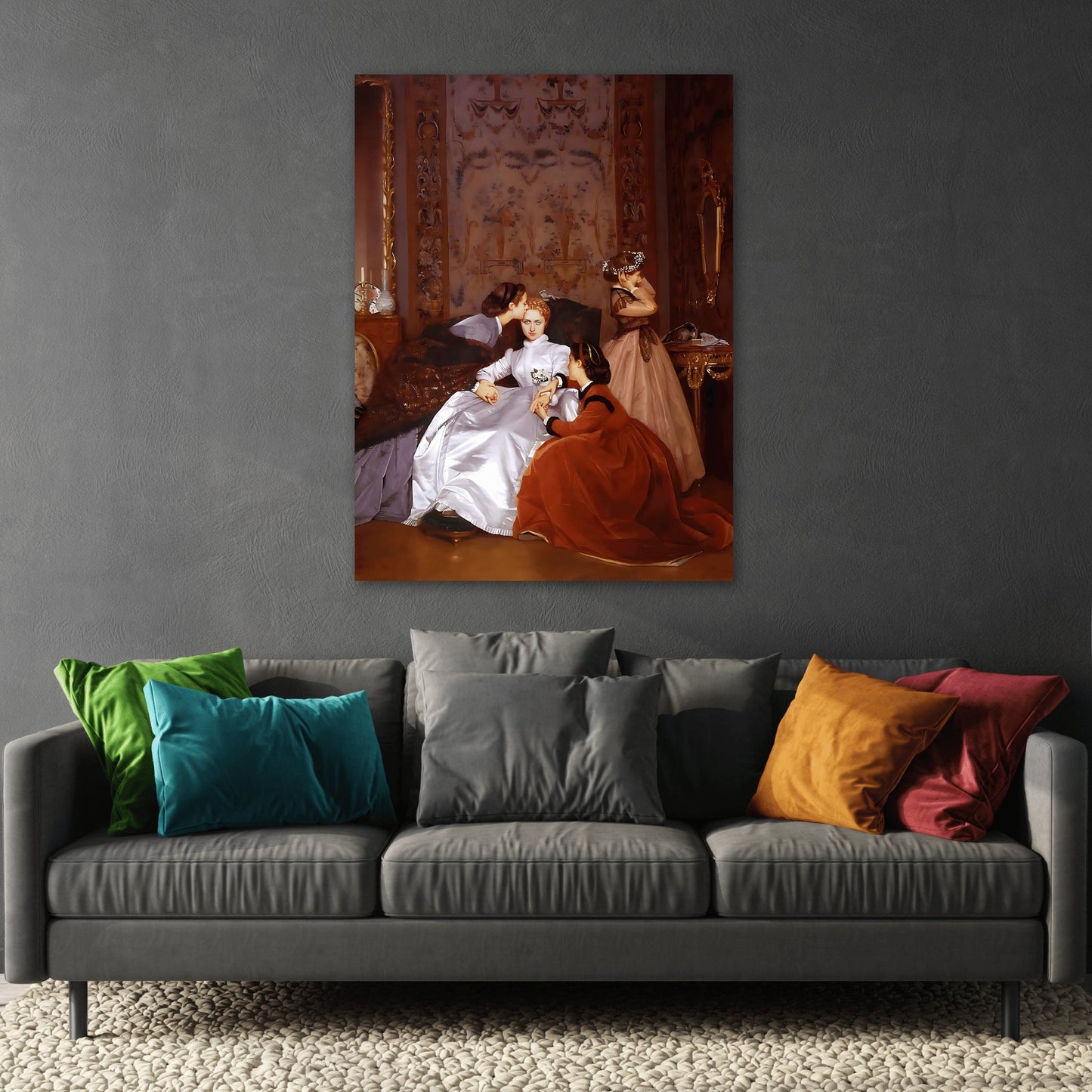 Auguste Toulmouche Reluctant Bride Canvas Love Story Print - Bedroom Wall Art Victorian era