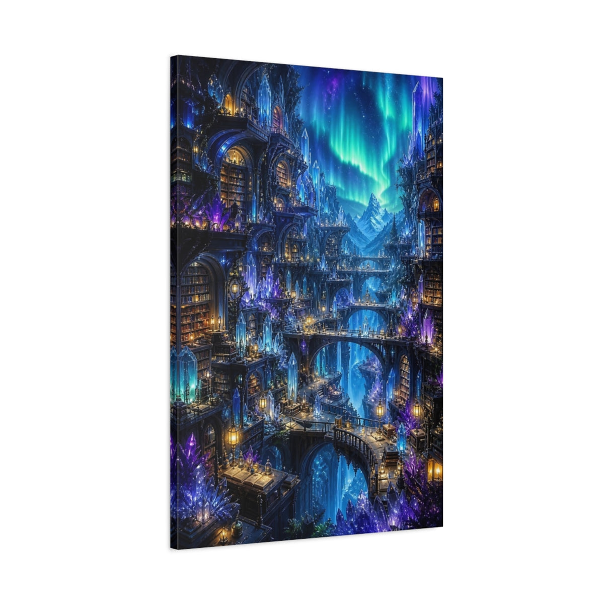 Main Mockup. Aurora Crystal Library shown as canvas print