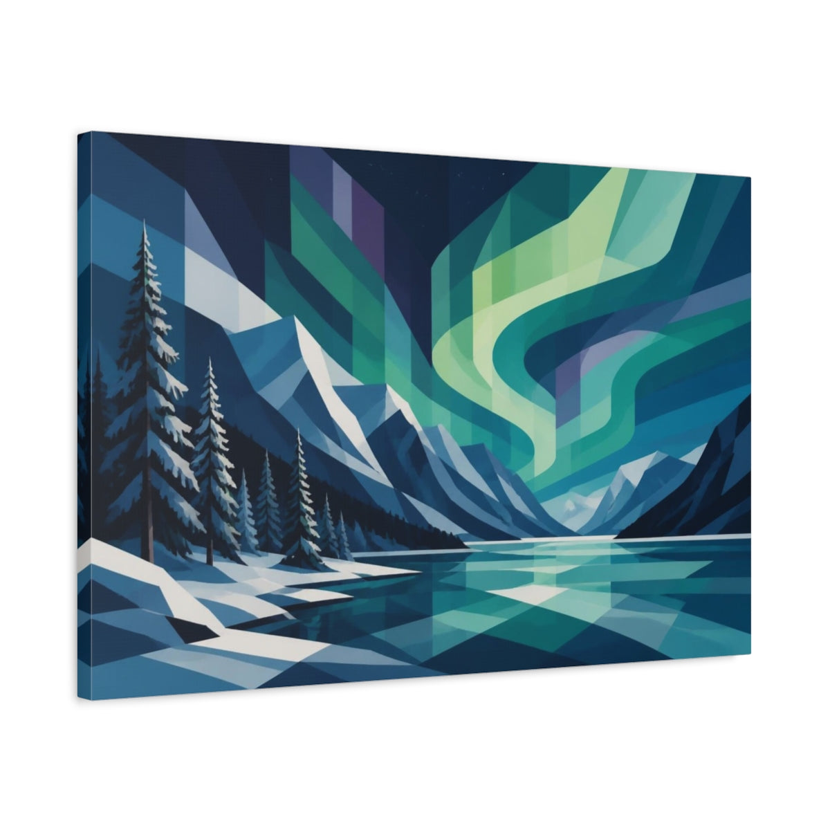 Side Mockup 2. Aurora Nature Vista shown as canvas print