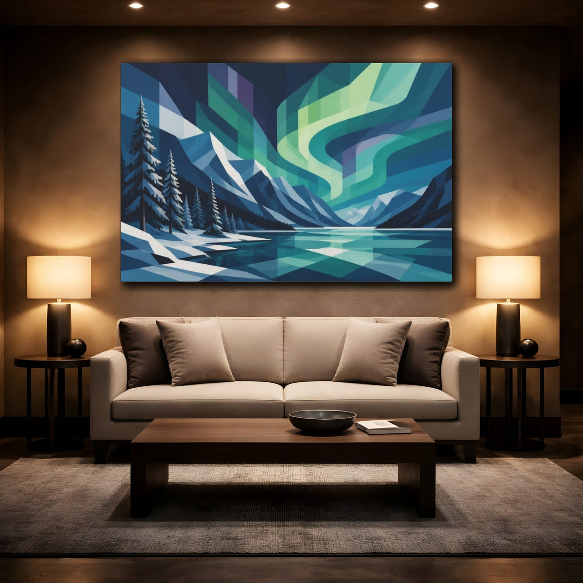 Mockup 2. Aurora Nature Vista shown as canvas print