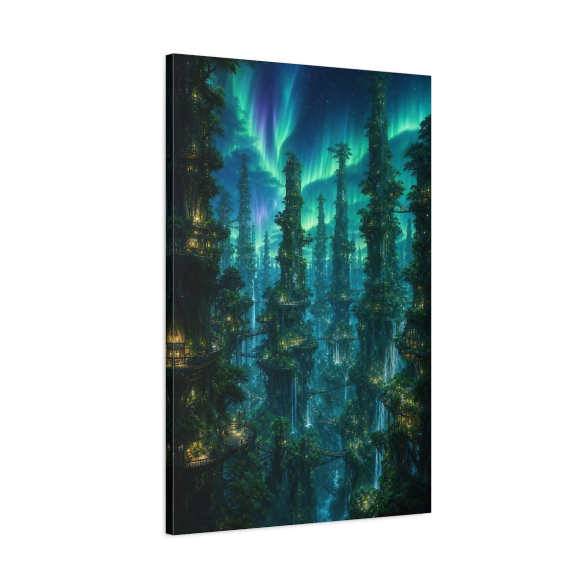 Main Mockup. Aurora Tree City shown as canvas print