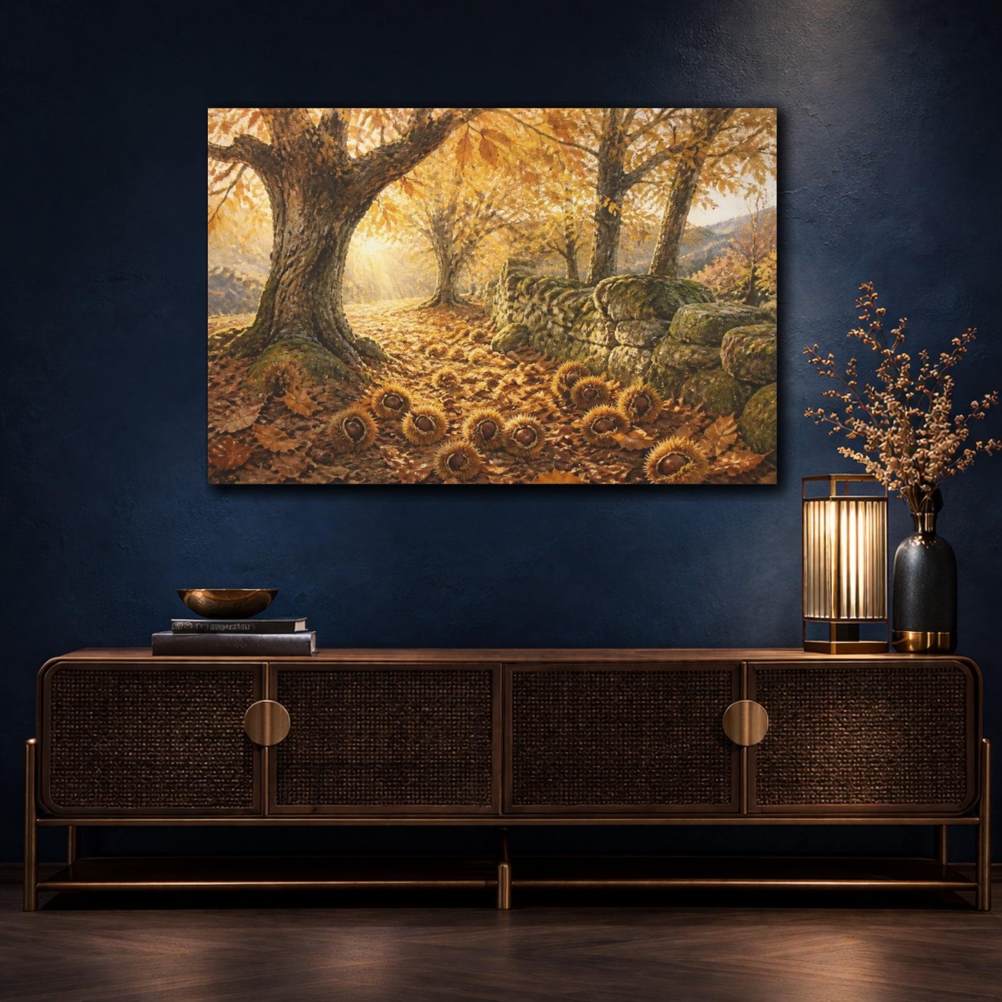Mockup 4. Autumn Chestnut Grove shown as canvas print
