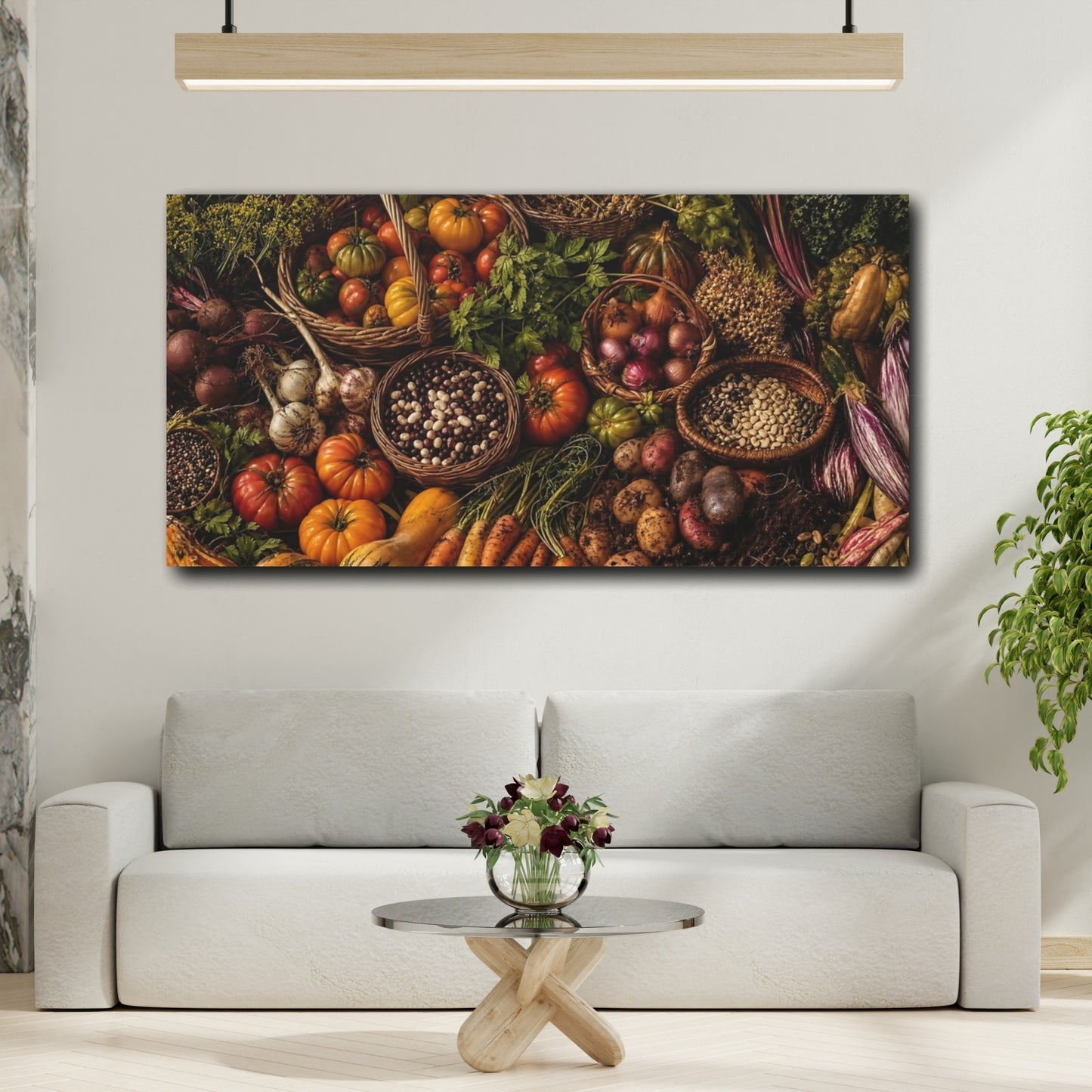 Mockup 2. Autumn Harvest Nature shown as canvas print