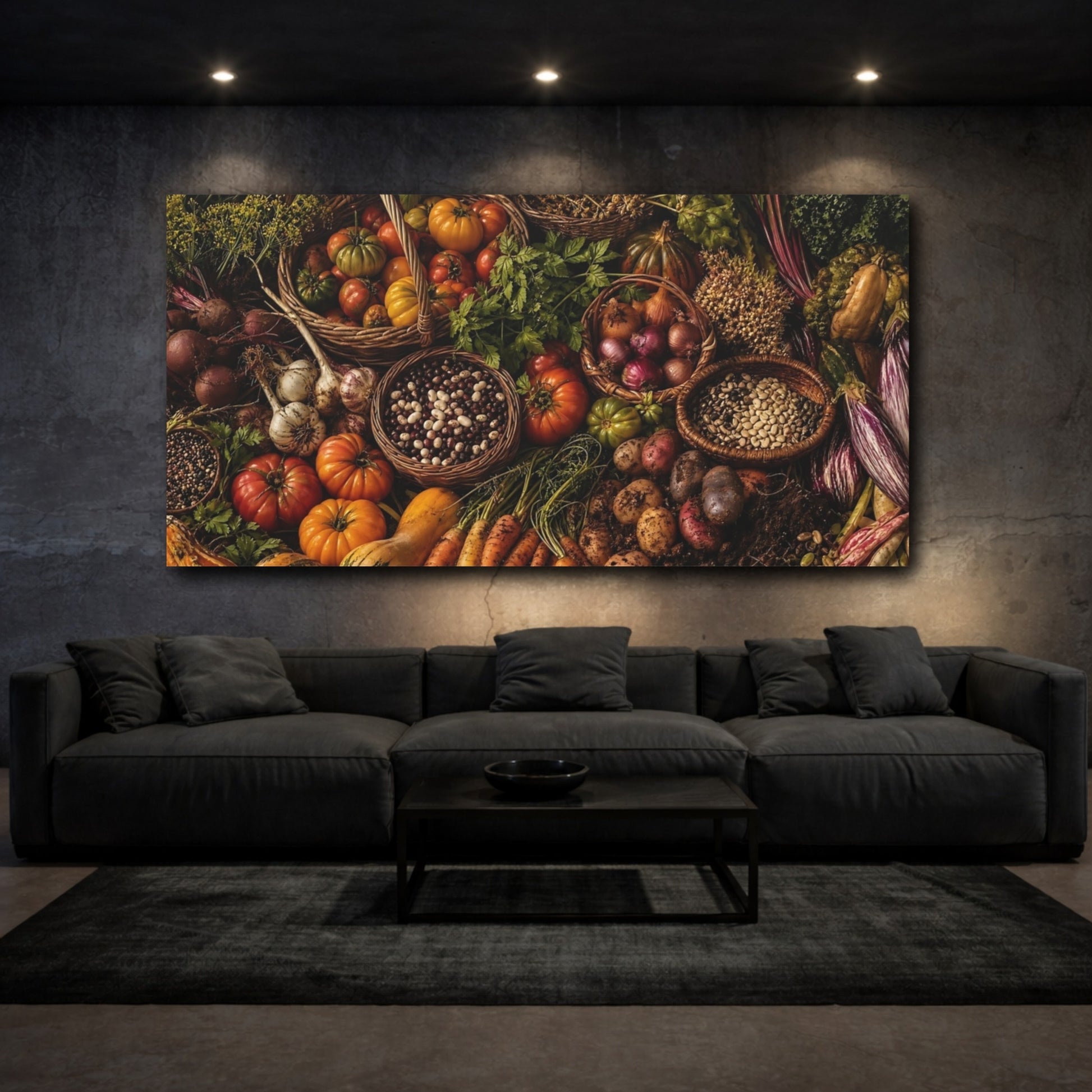 Mockup 3. Autumn Harvest Nature shown as canvas print